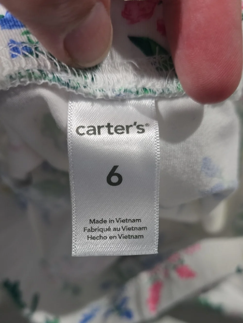 Carter's White Floral Print Girls' Leggings Size 6